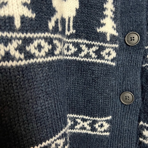 NWT Old Navy Deer Holiday Cardigan Navy Size Medium - Picture 7 of 7